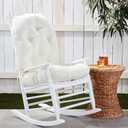 Blazing Needles Solid Twill Swivel Rocker Chair Cushion, 48" x 24", Natural (Cushion Only - Frame NOT Included)