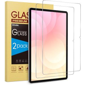 SPARIN 2 Pack Screen Protector for Samsung Galaxy Tab S11/ S10 Lite/ S10 FE/ S9 FE/ S9, (11"& 10.9") Tempered Glass Compatible with S Pen, Case Friendly, Anti-Scratches