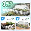 Quictent Raised Garden Bed with Cover Outdoor Galvanized Metal Planter Box Kit, w/ 2 Large Screen Windows Mini Greenhouse 20pcs T Tags 1 Pair of Gloves Included for Growing Vegetables 6x3x1ft (Clear)