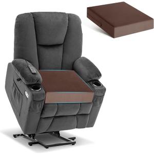 Tromlycs Chair Seat Cushions for Recliners Gel Memory Foam Extra Large Chair Cushions for Seniors 20 x 20 x 5 Inch Brown, 2 Pack