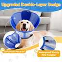 Upgraded Dog Cone Collar for Dogs After Surgery, Soft Breathable Pet Recovery Collar with Double-Layer Design, Adjustable Dog Cone Collar for Small Dogs, Elizabethan Collar (S, Blue)