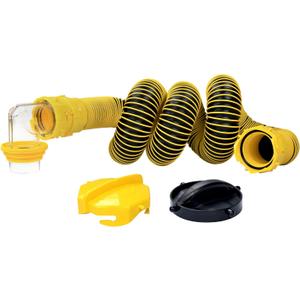 10 FT RV Sewer Hose Kit 90 Degree Clear View Sewer Adapter with Storage Cap