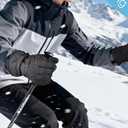 Gilotop Winter Ski Gloves for Men & Women - Waterproof Thermal Windproof with Touchscreen, Non-Slip Grip for Outdoor Skiing Hiking Snowboard Black Pack Of 2, Small