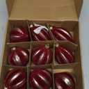 DN DECONATION Burgundy Red Glass Christmas Ornaments, Flocked Velvet Hanging Ball Ornament with Assorted Sizes & Designs, Matte Glass Ornament for Vintage Xmas Tree Home Party Decor (9PCS)