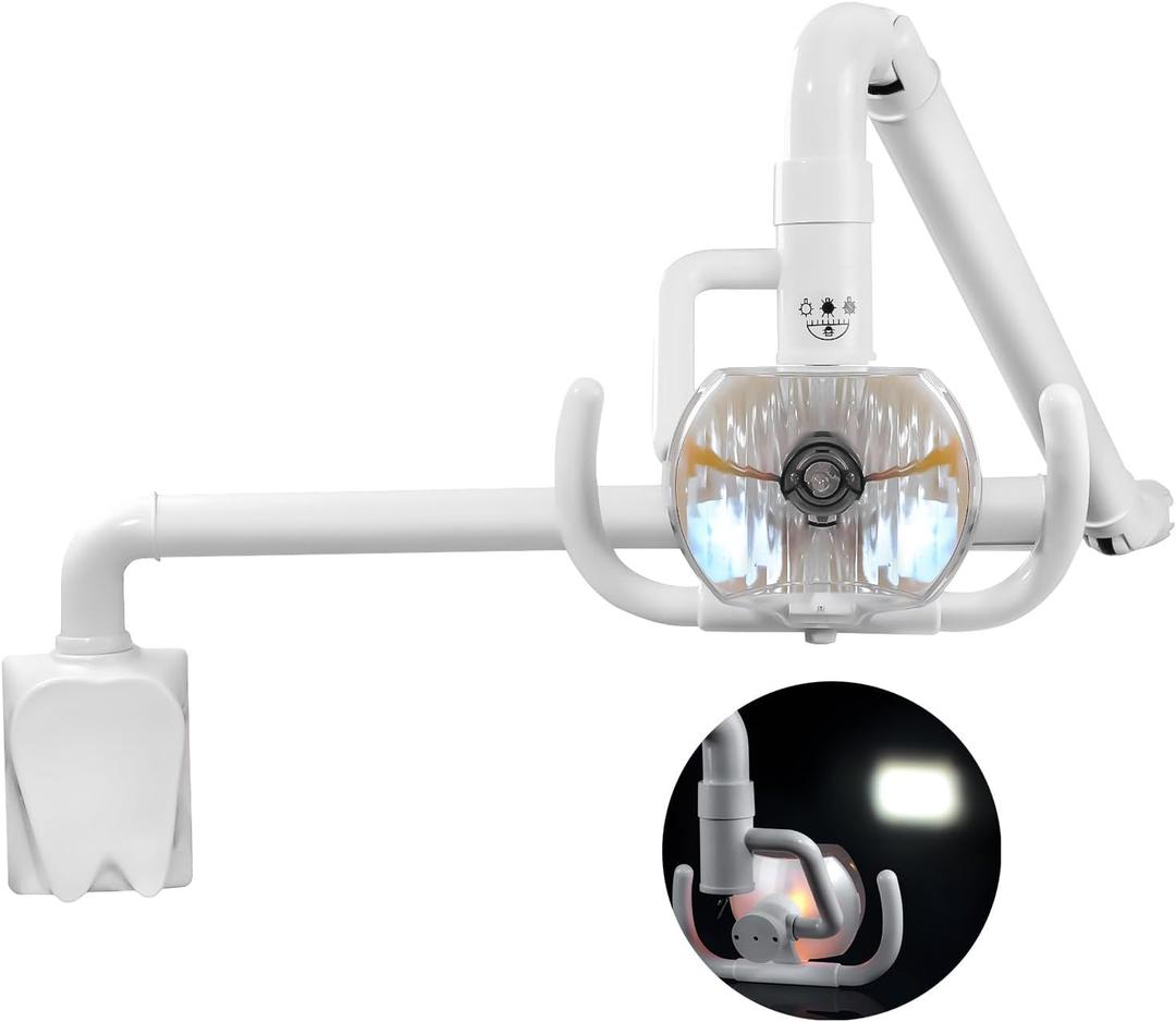 Global-Dental 50W Wall Hanging Surgical Examination Lamp Wall-Mounted Shadowless Cold Lamp Light with Arm for 22mm