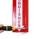 SmartSign Fire Extinguisher Projecting Sign, Fire Extinguisher with Arrow | 4" x 18" Polished Acrylic