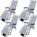 Bucherry 67 x 19 Inch Chaise Lounge Cushions Soft Lounge Chair Cushion Gravity Chair Cushion Sofa Lawn Furniture Cushion Pad with 6 Tie for Outdoor Indoor Patio Home Without Headrest (Gray,4 Pcs)