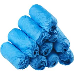 100 Pack Disposable Hygienic Boot & Shoe Covers 100 pack(50 Pairs)|Waterproof Slip Resistant Non-Slip, Durable for Construction, Workplace, Indoor Carpet Floor Protection,One Size Fits Most Blue
