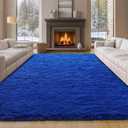 8x10 Area Rugs for Living Room, Blue Large Fluffy Shag Rug for Bedroom and Nursery, Soft and Comfy, Big Fuzzy Carpet for Kids, Girls, Boys Room Dorm Home Decor Aesthetic, Upgrade Non Slip