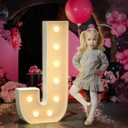 Marquee Letters 3 Feet Tall Large Light Up Letters J for Baby Sign Backdrop Big Marry Me Sign Birthday Party Decorations Pre-Cut Foam Board