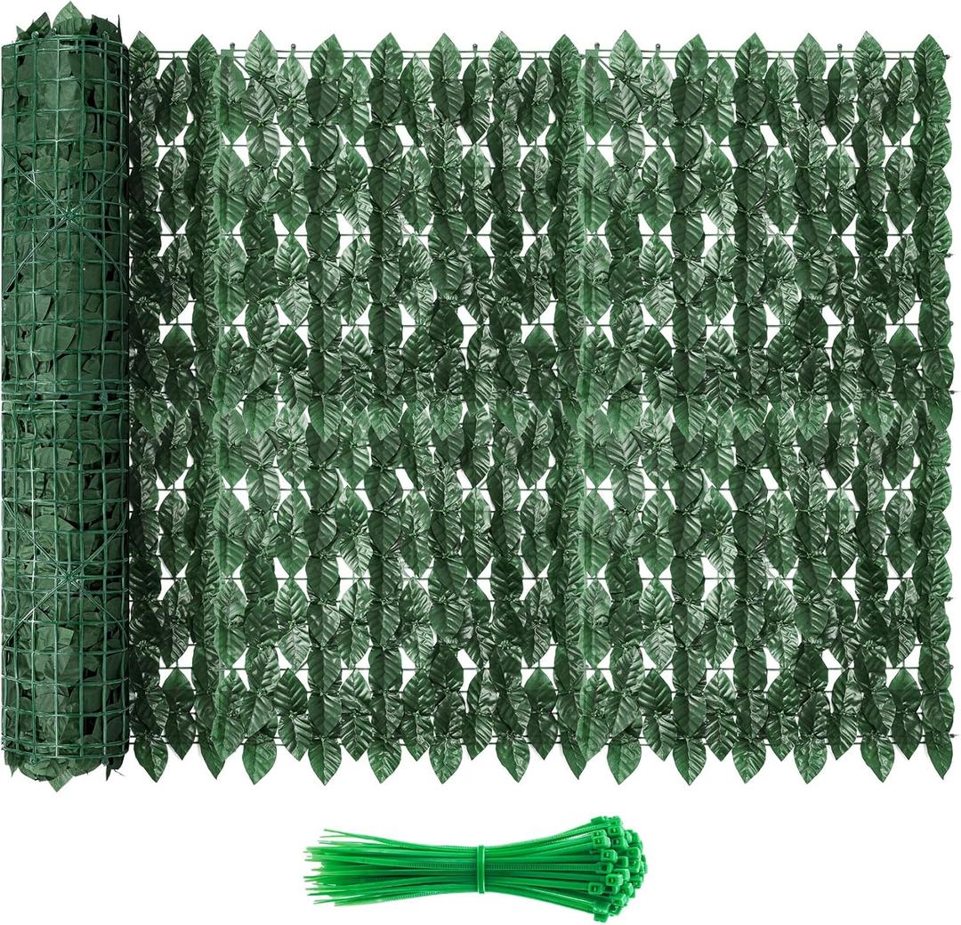 120x40 in Artificial Ivy Privacy Fence Screen, Privacy Fence Panels Faux Greenery Backdrop Ivy Leaf Privacy Fence Decorative Fence Privacy Screen Outdoor for Patio, Balcony, Garden, Backyard