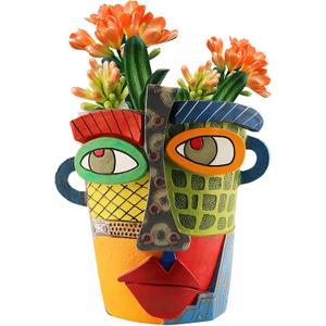 Abstract Face Planters Pots Head,Unique Head Planter for Indoor Plants,Funny Face Flower Pot,Colorful Plant Pots for Outdoor Garden Decor and Home Art Decoration(Modern)