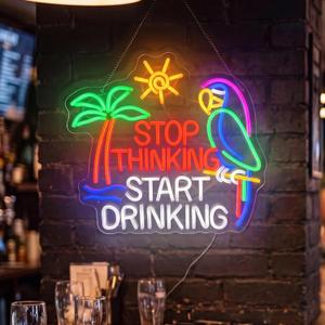 Zhengmy Bar Neon Sign USB Powered LED Wall Light for Bar Decor 16" x 14"