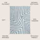 JONATHAN Y Machine Washable Blue/Cream Indoor Area Rug 3X5 ft, Maze Abstract Two-Tone Low-Pile for Living Room, Bedroom, Kitchen, Office, Easy-Cleaning, Pet-Friendly, Non-Shedding WSH309A-3, 2'11" x 5'