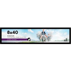 Americanflat 8x40 Picture Frame with Polished Plexiglass - Signature Collection - Gallery-Style Frames Made of Engineered Wood - Photo Frame for Wall Display - Black