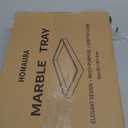 Marble Bathroom Tray for Countertop & Home Decor, Natural Decorative Marble Tray for Jewelry & Perfume Organizer, Luxury Stone Vanity Trays for Dresser, Kitchen Counter, 12" x 8", Gray Black