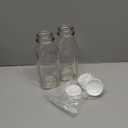 1 Pint / 16 oz Glass Beverage Bottles with Screw On Cap (Set of 2)