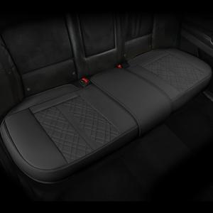 SanQing Luxury PU Leather Car Back Seat Covers - Universal Protector for Seat Bottoms - Works with 90% Vehicles (Sedan SUV Truck Mini Van) - Anti-Slip (Black Rear)