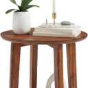 Alaterre Furniture Monterey End Table, Warm Chestnut, 20.5” x 24”
Round Side Table with Storage Floating Shelf, Mid-Century Modern Nightstand and Accent Table for Living Room or Bedroom