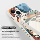 for iPhone 15 Plus Case, Astronaut Side Creative Pattern Designs Liquid Silicone Shockproof Soft Phone Cover for iPhone 15 Plus, Astronaut Rice White