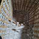 L-Shaped Stair Basket with Handles, Decorative Woven Storage Basket