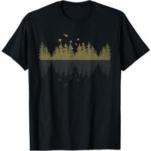 Bird Outdoors Forest Nature Trees Wildlife Reflection Forest T-Shirt, Size 4XL