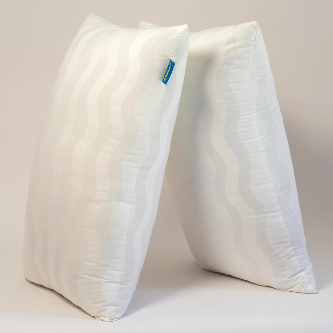 Bed Pillows King Size Set of 2 - Adjustable Hotel Bed Pillows for Sleeping, Soft & Supportive Down Alternative Filling for Back, Side & Stomach Sleepers (White)