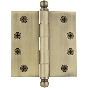 Grandeur Heavy Duty Brass Door Hinge with Square Corners (4" x 4")