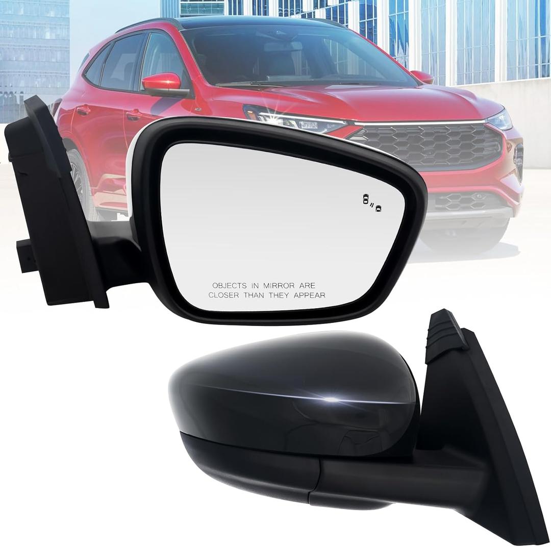 Passenger Side Mirror Compatible With Ford Escape SE/SEL 2020-2023 7-Pins With Heated With Blind Spot Dectection Power Glass Right Rear View Mirror/Without Signal Light/Gloss Black