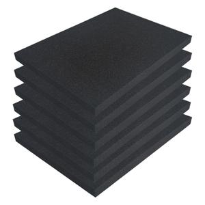 6 PCS Polyurethane Foam Sheets 16 x 12 x 1 Inch, Foam Inserts for Cases,Black Cuttable Polyurethane Foam Pad for Packing, Cushioning, Toolbox, Game Box, Storage, Crafts