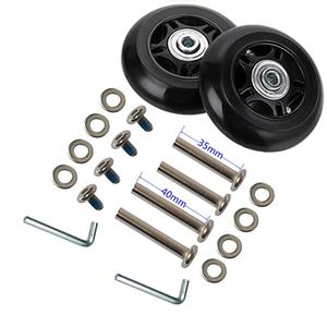 1 Pair/2pcs Luggage Suitcase Replacement Wheels 72mm*24mm, Rubber Swivel Caster Wheels 6mm Bearings Repair Kits (OD72xThk24mm/2.83x0.94in)