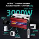 24V 1500W Pure Sine Wave Power Inverter 24V DC to 110V 120V AC for Vehicles | Inverter for Car with 2 AC Outlets and LCD Display, 3000W Peak, Car Converter for Solar, RV, Truck, Home, Off-Grid, Camping