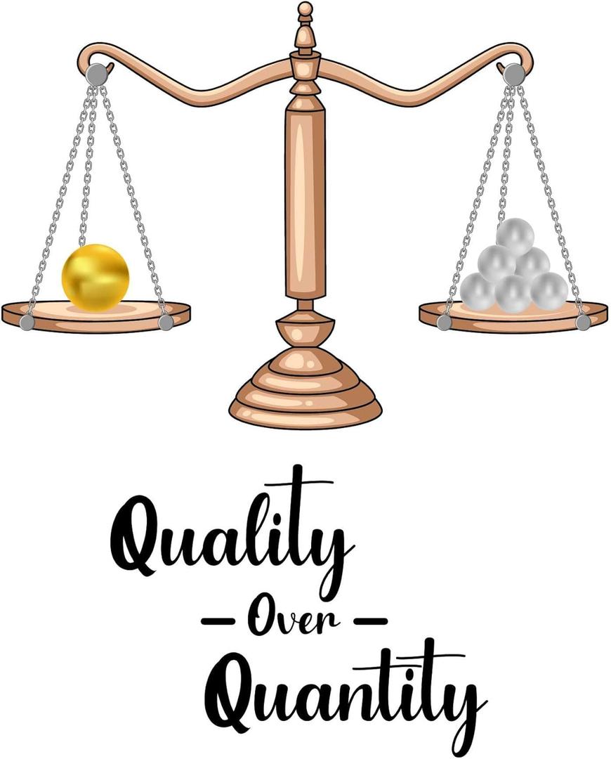 Vibrant Quote Wall Decal Quality Over Quantity Quality Over Quantity Quote with Weight Scale Size: 24 Inch X 30 Inch