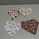 VitalCozy 4 Pcs Vintage Western Baby Bandana Bib Cotton Newborn Infant Feeding Drool Bib for Drooling and Teething Girl Boy