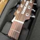 SONICAKE Acoustic Electric Travel Guitar, Portable Practice Guitar Kit, Solid Mahogany Body, Easy Assemble Frames, Multi Body-Shape Sim Rechargeable Preamp, Gig Bag, All Accessories QGT-01