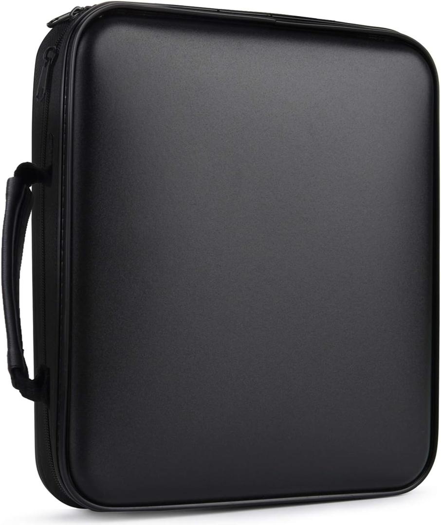 160 Capacity CD/DVD Case Organizer - Heavy Duty DVD Case Book Wallet (Black)
