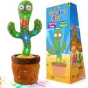 Ayeboovi Baby Toys Dancing Talking Cactus, Volume Adjustable Mimicking Recording Cactus Toy Repeats What You Say, Toddler Toys Singing Cactus with 120 Songs, Tummy Time Toys for Kids Boys Girls