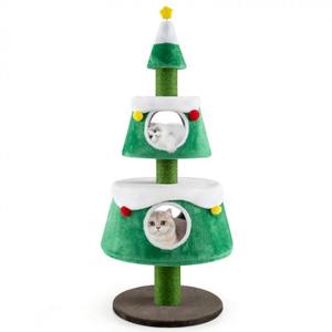 Christmas Cat Tree for Indoor Cats Cute Holiday Cat Tower with 2 Condos Christmas Cat Tree for Indoor Cats Cute Holiday Cat Tower with 2 Condos