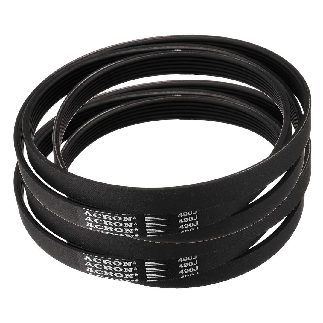 uxcell 2pcs 490J6 PJ V-Ribbed Belt 6 Ribs 49" Length x 0.55" Width x 0.14" Height, EPDM Rubber Poly V Belt, Multi Wedge Micro V Belt