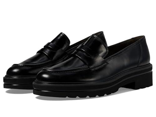 Paul Green Women's Samone Loafer, Black Brushed Leather, 7.5