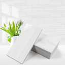 Vamos Tile 100-Piece Glossy Dolomite White Peel and Stick Backsplash Tile,3''x6'' PVC Subway Tile with White Grout, Stick on Backsplash for Kitchen/Bathroom/Fireplace