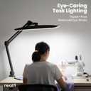 Neatfi LED Desk Lamp, 2200 Lumens, 24W, 20-Inch Wide Head (Black)