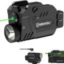 DEFENTAC Pistol Laser Light Combo 800 Lumens, Strobe Tactical Flashlight with Green Beams for Guns W/a Rail, Magnetic Rechargeable