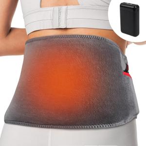 Long Lasting Cordless Back Heating Pad for Back Pain Relief, Portable Heated Back Wrap with Battery for Lower Back, Cramps, Menstrual, Abdominal, Gift for Women Men, Fit Size S/M/L/XL