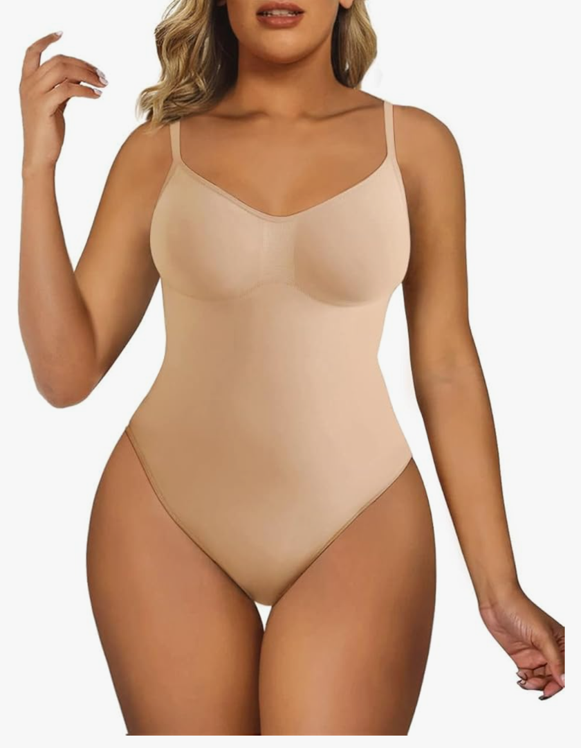 SHAPERX Women's Shapewear Bodysuit Tummy Control Body Shaper Seamless Sculpting Snatched Waist Body Suit L/XL