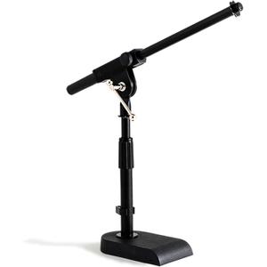 Stage Rocker Adjustable Low-profile Microphone Stand - Snare/Tom Bottom/Bass (Kick) Drum/Table Top, Adjustable Height, 15.75 Telescoping Boom Arm, Clip-on cable holder, Powered by Hamilton (SR610111)