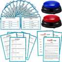 Christian Bible Friendly Feud Game with 2 Answer Buzzers, Religious Feud Card Board Game Night Family Church Group Fun Trivia Quiz for Christmas Easter Party Office Class Team Building