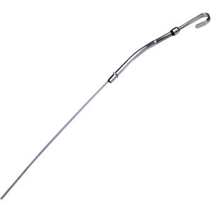 Flylin Oil Dipstick, Dip Stick for Chevrolet Small Block SBC 265 283 305 327 350 383 400 - Flexible Engine Replacement Oil Level Indicator (Sliver, 1955-1979)