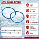 Nakkaa 2PCS 13FT 33C Throttle Shift Control Cable Blue