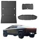 INAGOTAR 3PCS Trunk Bed Mat for Tesla Cybertruck Accessories, All-Weather Anti-Slip Cargo Liners for 2024 Cybertruck(Truck Bed Mat+Lower Mat+Frunk Mat)